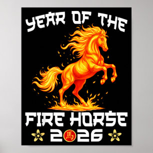 Jaar Van Het Vuurpaard Chinees Nieuwjaar 2026 Zodi Poster