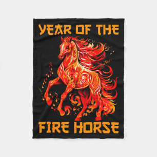 Jaar Van Het Vuurpaard Gelukkig Chinees Maanjaar Fleece Deken