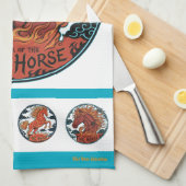 Jaar van het Vuurpaard Theedoek (Quarter Fold)