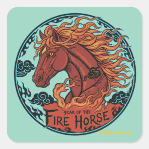 Jaar van het Vuurpaard Vierkante Sticker