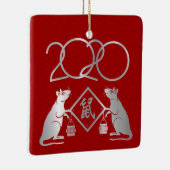 Jaar van het witte metaal 2020 keramisch ornament (Rechts)