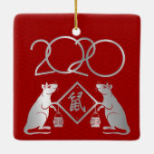 Jaar van het witte metaal 2020 keramisch ornament (Achterkant)