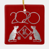 Jaar van het witte metaal 2020 keramisch ornament (Voorkant)