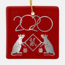 Jaar van het witte metaal 2020 keramisch ornament