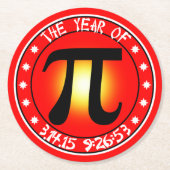 Jaar van Pi 3/14/15 9:26:53 Ronde Kartonnen Onderzetter (Voorkant)