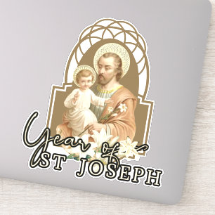 Jaar van Sint Joseph Child Jesus Katholieke Prayer Sticker