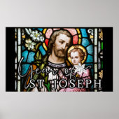 Jaar van Sint Joseph Glas in lood Religieuze Jezus Poster (Voorkant)