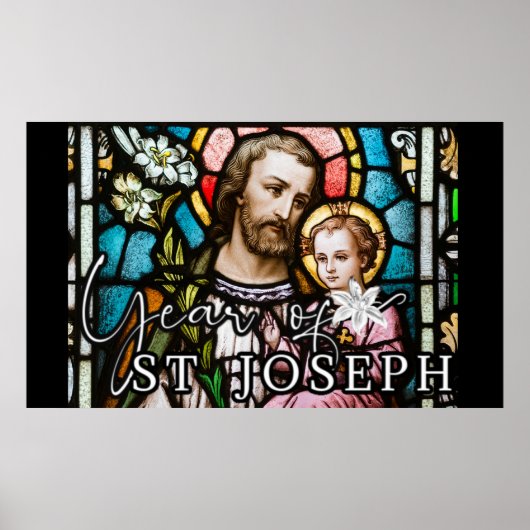 Jaar van Sint Joseph Glas in lood Religieuze Jezus Poster (Voorkant)