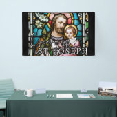 Jaar van Sint Joseph Glas in lood Religieuze Jezus Spandoek (Beurs)