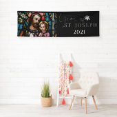 Jaar van Sint Joseph Glas in lood Religieuze Jezus Spandoek (Insitu)