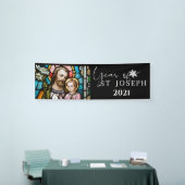 Jaar van Sint Joseph Glas in lood Religieuze Jezus Spandoek (Beurs)