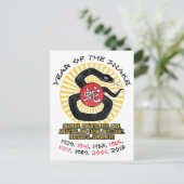 Jaar van Slang 2013 Kwaliteiten Feestdagenkaart (Staand voorkant)