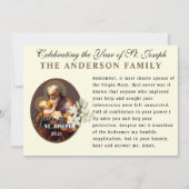 Jaar van St. Jozef Katholiek Memorare Gebed Kaart (Voorkant)