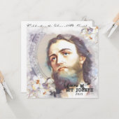 Jaar van St. Jozef katholieke Memorare gebedskaart Kaart (Voorkant / Achterkant in situ)