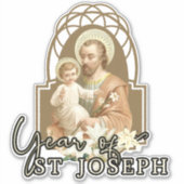 Jaar van St. Jozef Kind Jezus Katholiek Gebed Sticker (Voorkant)