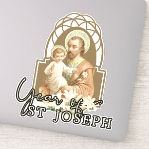 Jaar van St. Jozef Kind Jezus Katholiek Gebed Sticker