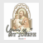 Jaar van St. Jozef Kind Jezus Katholiek Gebed Sticker (Vel)
