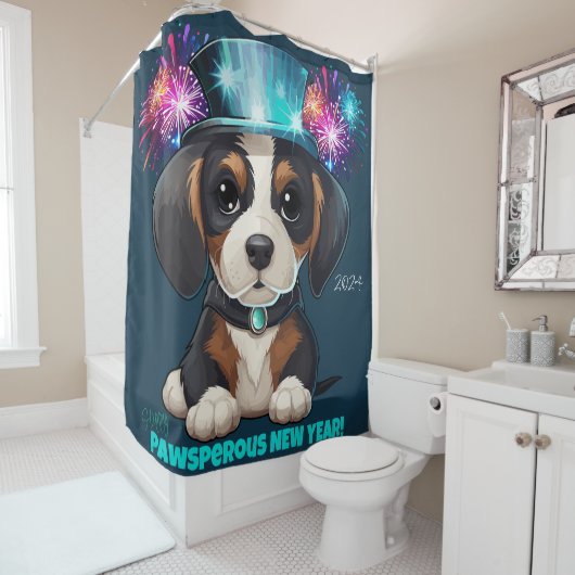 Jaar van Woofs! Douchegordijn (In situ)