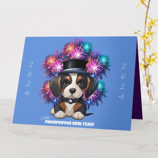 Jaar van Woofs! Kaart (Gele Bloem)