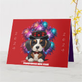 Jaar van Woofs! Kaart (Gele Bloem)