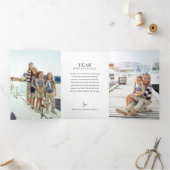 Jaar vol herinneringen foto collage en hoogtepunte drieluik wenskaart (Binnen)