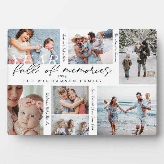 Jaar vol herinneringen Foto Collage & Highlight Fotoplaat (voorkant)