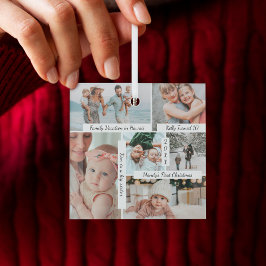 Jaar vol herinneringen Foto Collage & Highlight Glas Ornament
