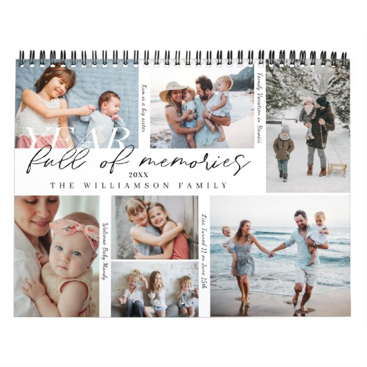 Jaar vol herinneringen Foto Collage & Highlight Kalender (Hoes)
