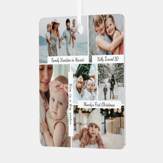 Jaar vol herinneringen Foto Collage & Highlight Metalen Ornament (Voorkant links)