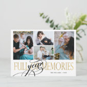 Jaar vol herinneringen foto collage jaaroverzicht feestdagenkaart (Staand voorkant)