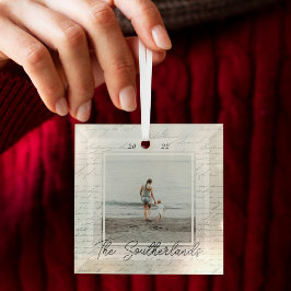 Jaar vol met herinneringen Familie Fotogeheugenpen Glas Ornament