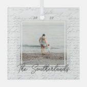 Jaar vol met herinneringen Familie Fotogeheugenpen Glas Ornament (Voorkant)