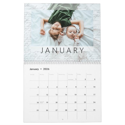Jaar vol met herinneringen Familie Fotogeheugenpen Kalender (Jan 2026)