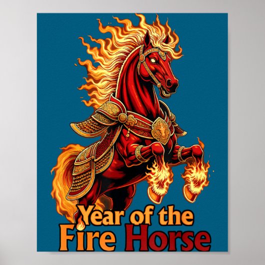 Jaar Vuur Paard Poster (Voorkant)