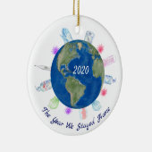 Jaar waarop we Home Quarantine World 2020 Covid he Keramisch Ornament (Rechts)