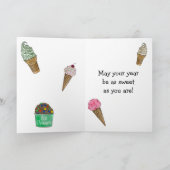 Jaar zo zoet als je bent - Ice Cream Verjaardagska Kaart (Binnen)