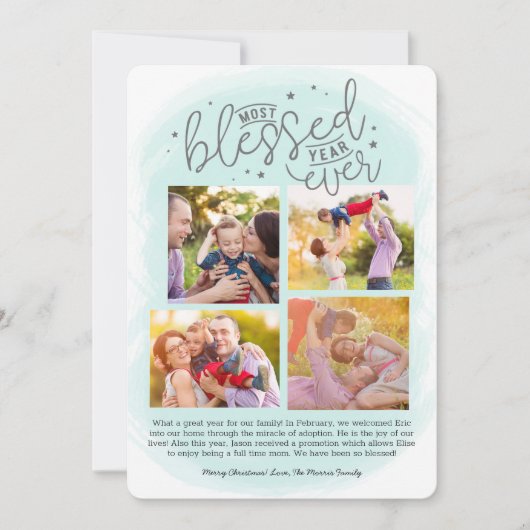 Jaar zonder been in Review Blue| Feestdagenkaart (Voorkant)