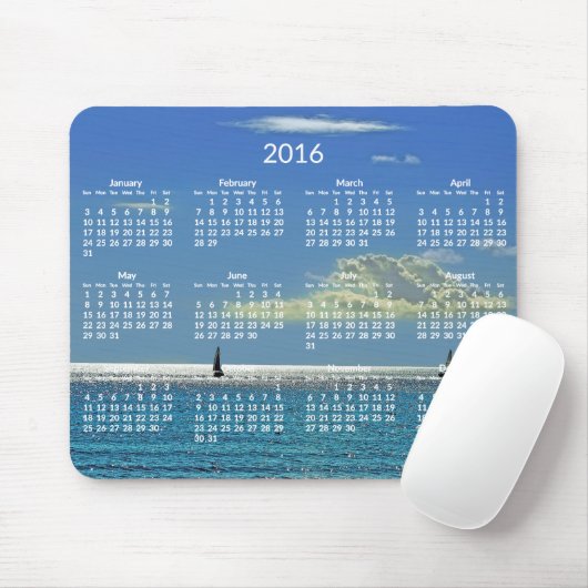 Jaarkalender 2016 Muismatten Strand Foto (Met muis)