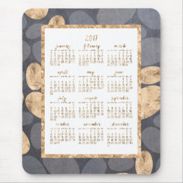 Jaarkalender 2017 Muis Goud Folie Donkergrijs Muismat