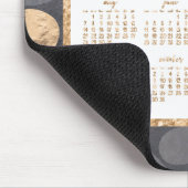 Jaarkalender 2017 Muismatten Goud en Donkergrijs (Hoek)