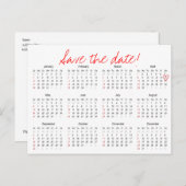 Jaarkalender 2018 Save the Date Briefkaart (Voorkant / Achterkant)