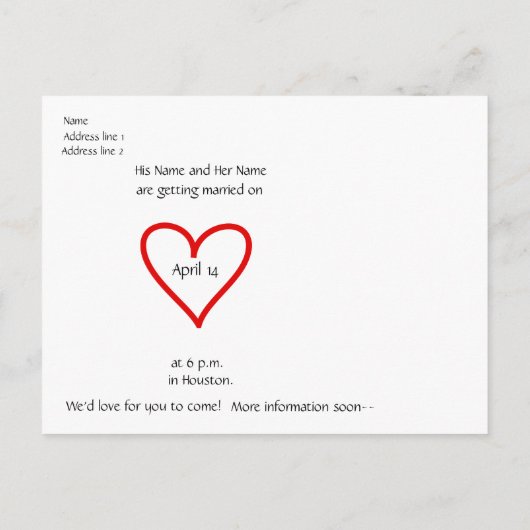 Jaarkalender 2018 Save the Date Briefkaart (Achterkant)