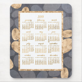 Jaarkalender 2019 Muis Goud Folie Donkergrijs Muismat
