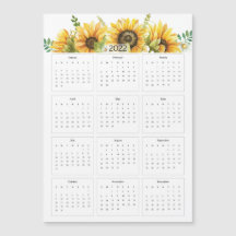 Jaarkalender 2022 met zonnebloemen