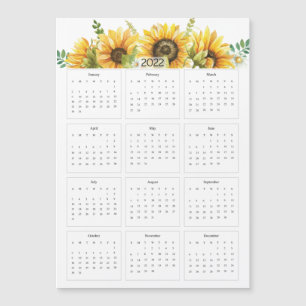 Jaarkalender 2022 met zonnebloemen
