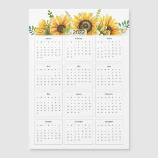 Jaarkalender 2022 met zonnebloemen