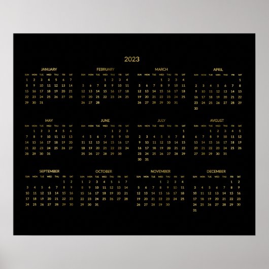 Jaarkalender 2023 Nepgoud en Zwarte Poster (Voorkant)