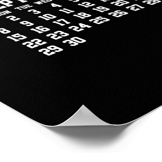 Jaarkalender 2024 Poster Zwart (Hoek)