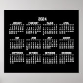 Jaarkalender 2024 Poster Zwart (Voorkant)