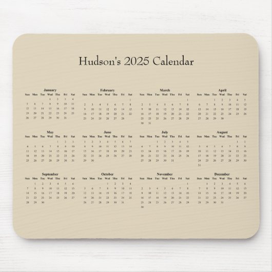 jaarkalender 2025 muismat (Voorkant)